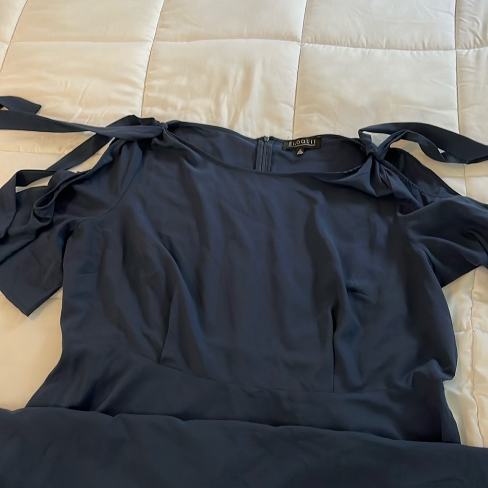 Navy Blue cut out shoulder dress
